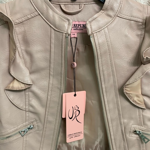 Little girls pink Moto jacket - Picture 4 of 9